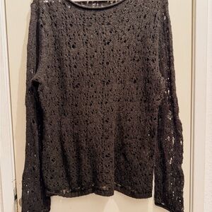 Elegant Black Lace Knit Top